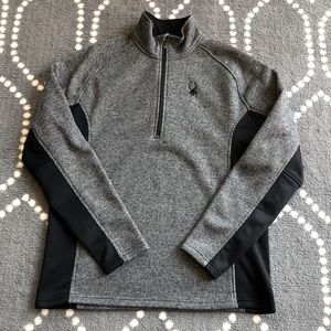 (Spyder) Men’s Gray/Black Half-Zip - SIZE LARGE